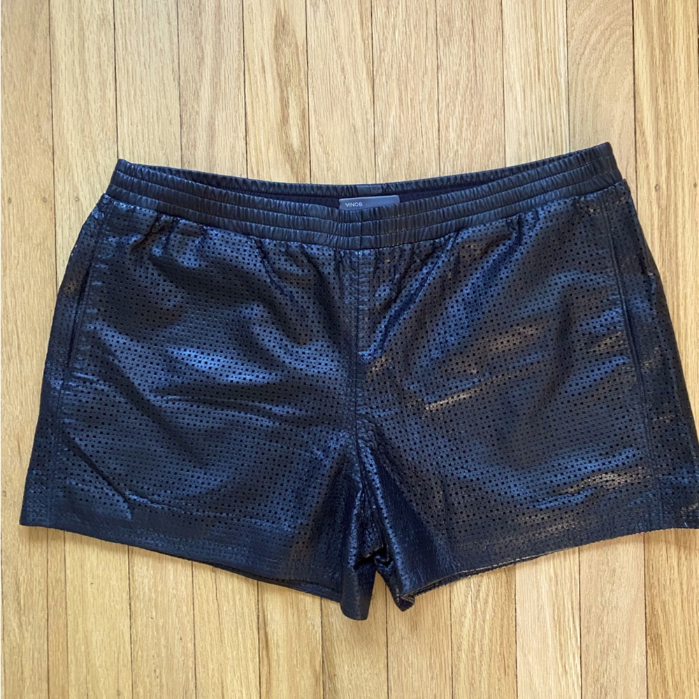 VINCE leather shorts